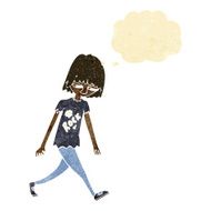 cartoon teenager with thought bubble