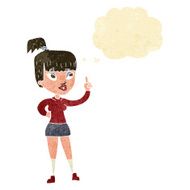 cartoon attractive girl with idea thought bubble N2