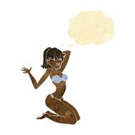 cartoon sexy bikini girl with thought bubble N2