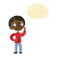 cartoon boy with idea thought bubble N18