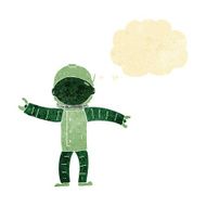 cartoon astronaut with thought bubble N10
