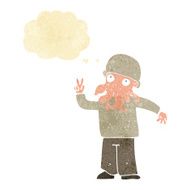 cartoon cool alien with thought bubble N2