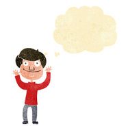 cartoon happy boy with thought bubble N22