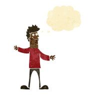 cartoon happy man with thought bubble N61