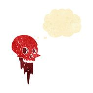gross halloween skull cartoon with thought bubble N2