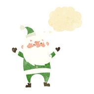 cartoon happy santa claus with thought bubble N5