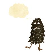 cartoon monster with thought bubble N2