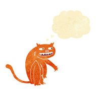 cartoon happy cat with thought bubble
