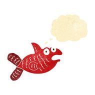 cartoon fish with thought bubble N10