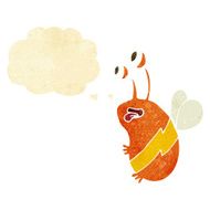 cartoon funny bee with thought bubble N2