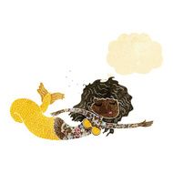 cartoon mermaid covered in tattoos with thought bubble N2