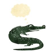 cartoon crocodile with thought bubble N2