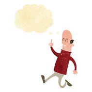 cartoon bald man with idea thought bubble N4