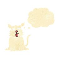 cartoon happy dog with thought bubble N12