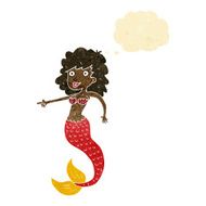 cartoon mermaid with thought bubble N3