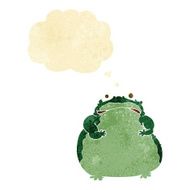 cartoon fat frog with thought bubble