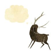 cartoon stag with thought bubble