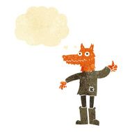 cartoon fox man with thought bubble N5