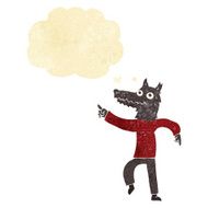 cartoon wolf man with thought bubble N3