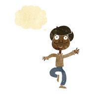 cartoon dancing man with thought bubble N3