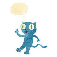 cartoon cat with idea thought bubble
