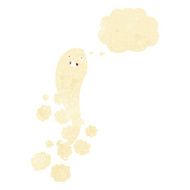 cartoon spooky ghost with thought bubble N3