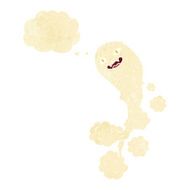 cartoon spooky ghost with thought bubble N4