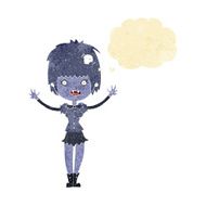 cartoon vampire girl with thought bubble N26