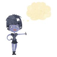 cartoon vampire girl giving thumbs up sign with thought bubble N4