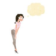 cartoon attractive girl with thought bubble N2