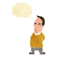 cartoon friendly man with thought bubble N4