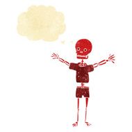 cartoon skeleton in clothes with thought bubble N2