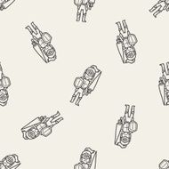 knight doodle seamless pattern background N7