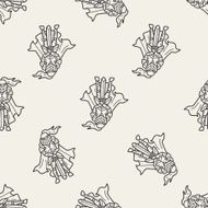 knight doodle seamless pattern background N9