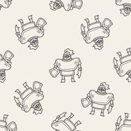 knight doodle seamless pattern background N12