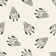 knight doodle seamless pattern background N13
