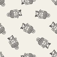 knight doodle seamless pattern background N14