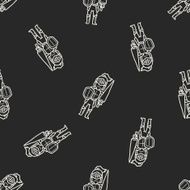 knight doodle seamless pattern background N21