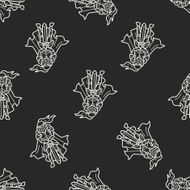 knight doodle seamless pattern background N23