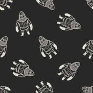 knight doodle seamless pattern background N27