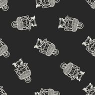 knight doodle seamless pattern background N28