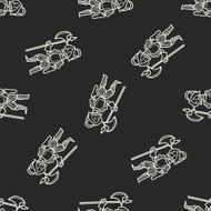 knight doodle seamless pattern background N32