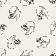 knight helmet doodle seamless pattern background N3