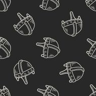 knight helmet doodle seamless pattern background N6