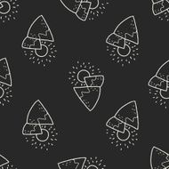 landscape doodle seamless pattern background