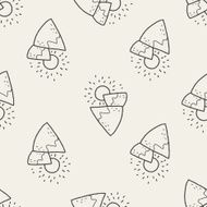 landscape doodle seamless pattern background N2