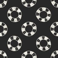 Lifebuoy doodle seamless pattern background N3