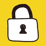 lock doodle drawing N22