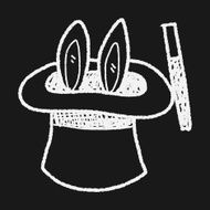 magic rabbit doodle drawing N13