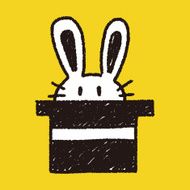 magic rabbit doodle drawing N16